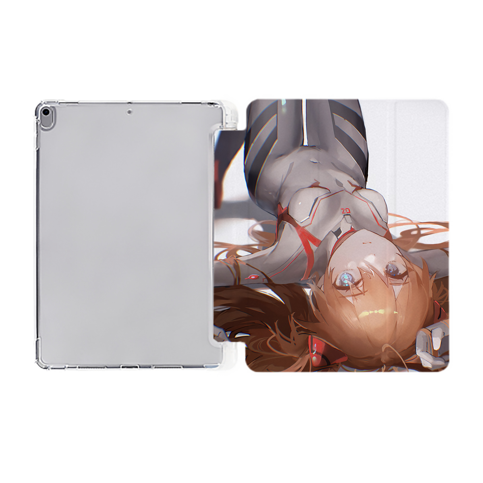 （画像用） EVA 新世紀エヴァンゲリオン IPad ケース ペン収納付き 三つ折りスタンド PUレザー×シリコン 対応機種9.5/10.5/10.9インチ